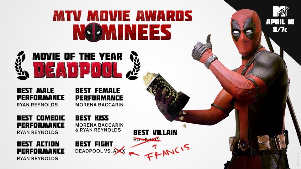 deadpool mtv movie awards