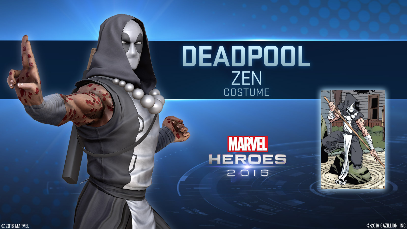 Closeup Deadpool Zen Marvel Heroes 2016 Kicks Off Today