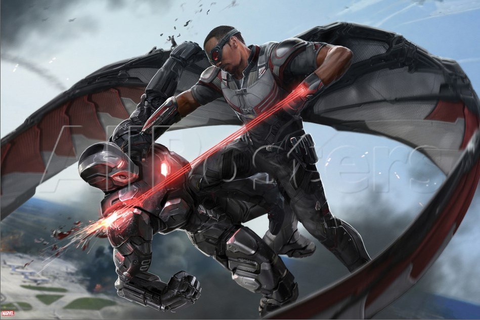 cwaposters2 Captain America: Civil War Concept Art Includes Falcon Vs. War Machine
