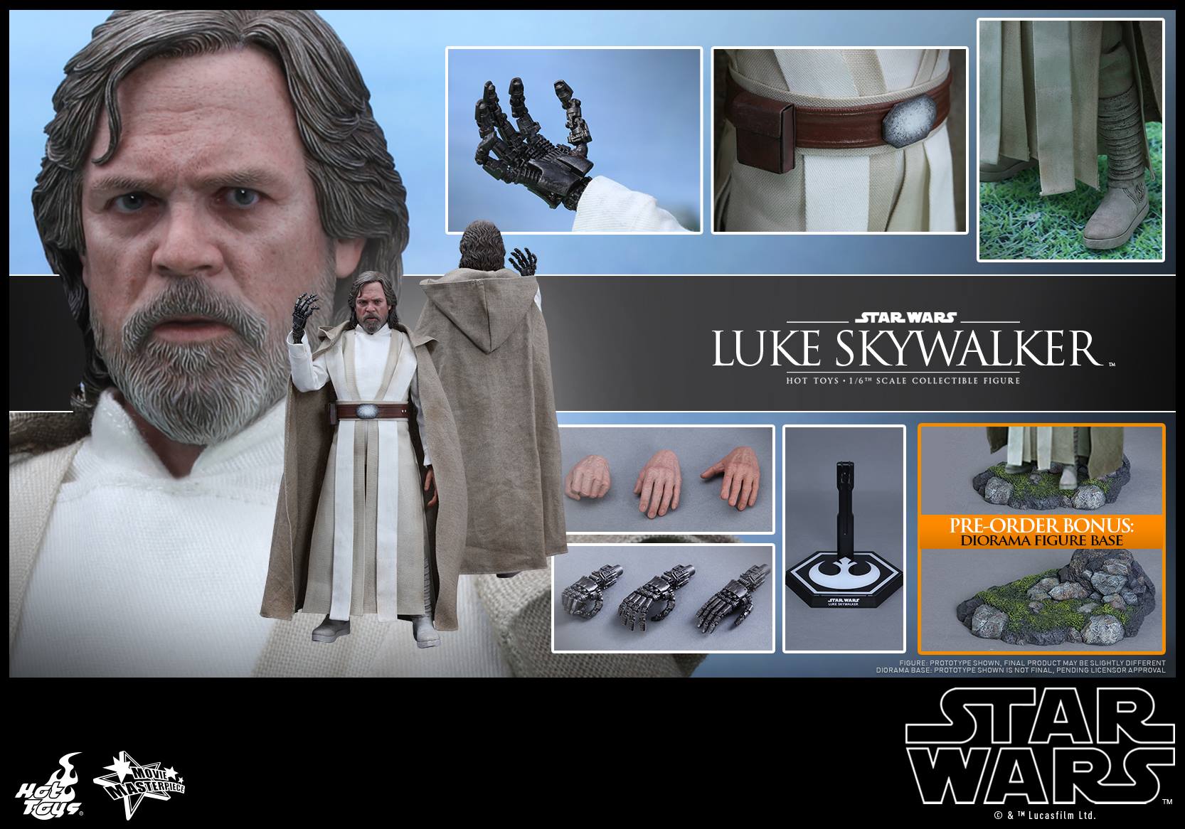 swfahtluke12 Luke Skywalker Star Wars: The Force Awakens Hot Toys Action Figure Revealed